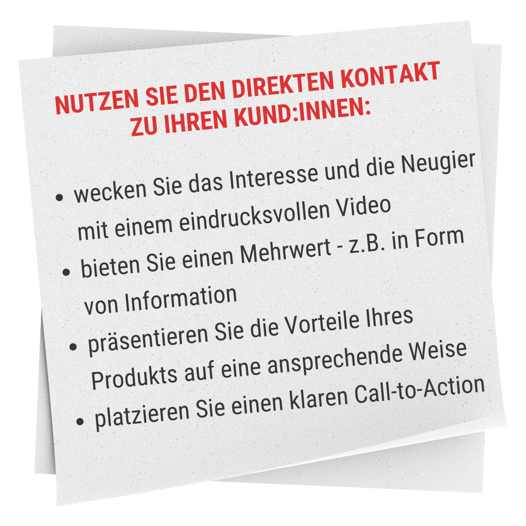 Nutzen Sie den direkten Kontakt zu ihren Kund:innen